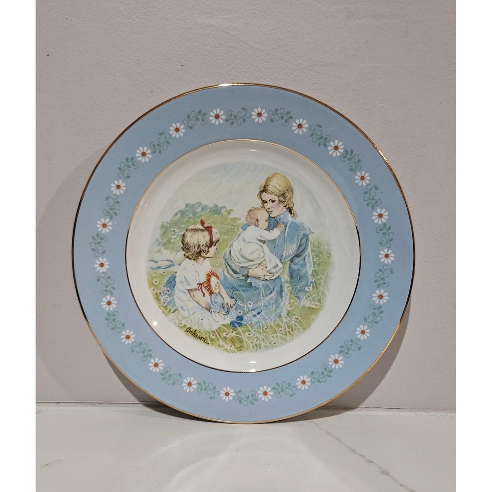 Vintage 1974 Avon Tenderness Plate Pontesa Ironstone Spain Blue Daisy Anderson